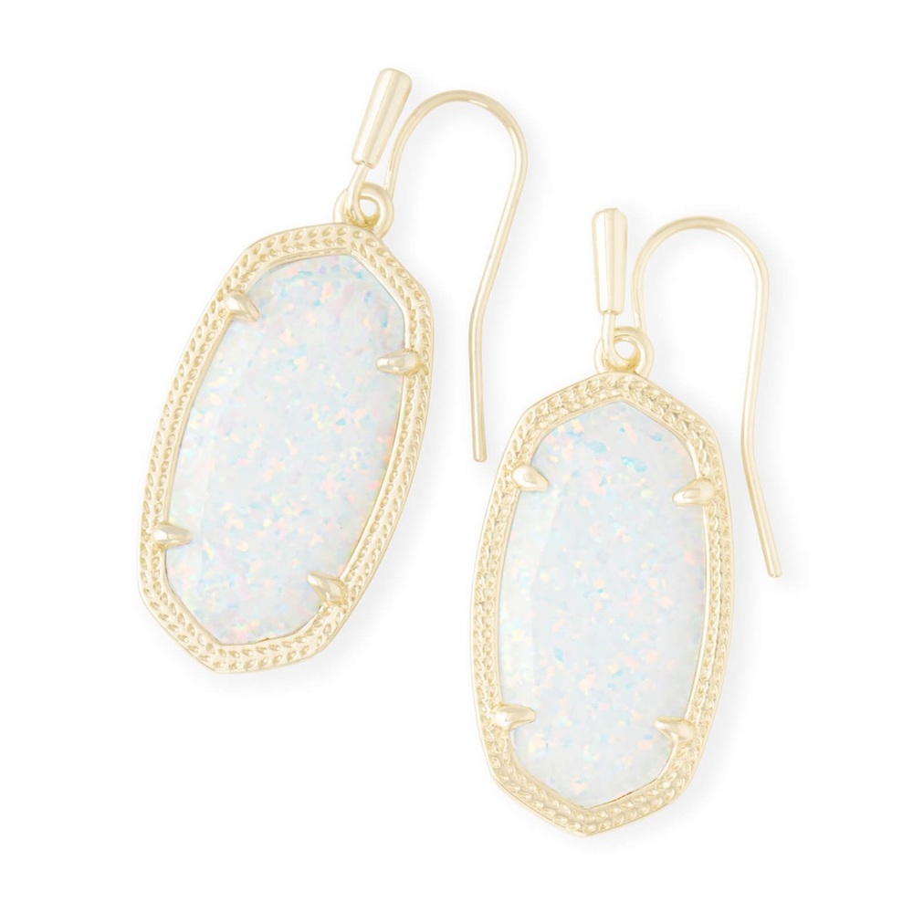 New Kendra Scott Dani Gold White Kyocera Opal